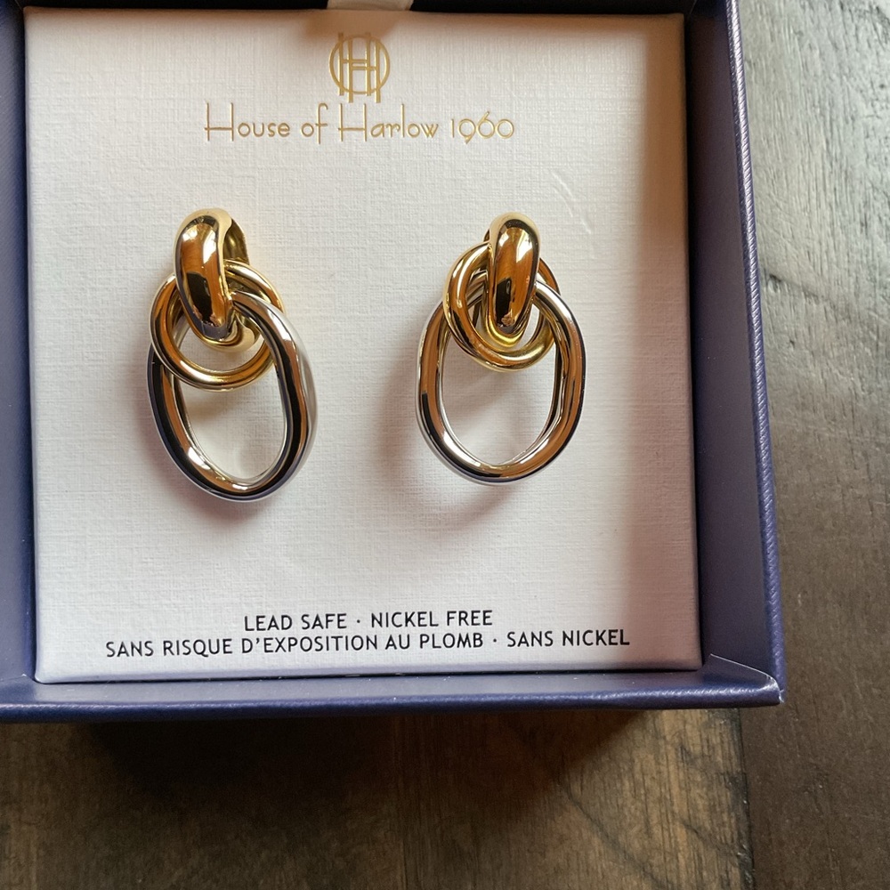 House of  Harlow gold & silver tone earrings
